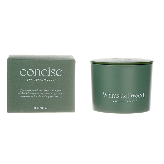 The Concise Collection Scented Candle Green Whimsical Woods Green Glass Jar 210g/300g/310g 