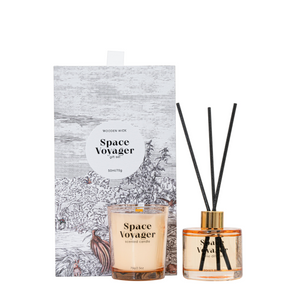 WOODWICK IS ON Collection Space Voyager 70g/50ml Orange Scented Candle And Orange Reed Diffuser