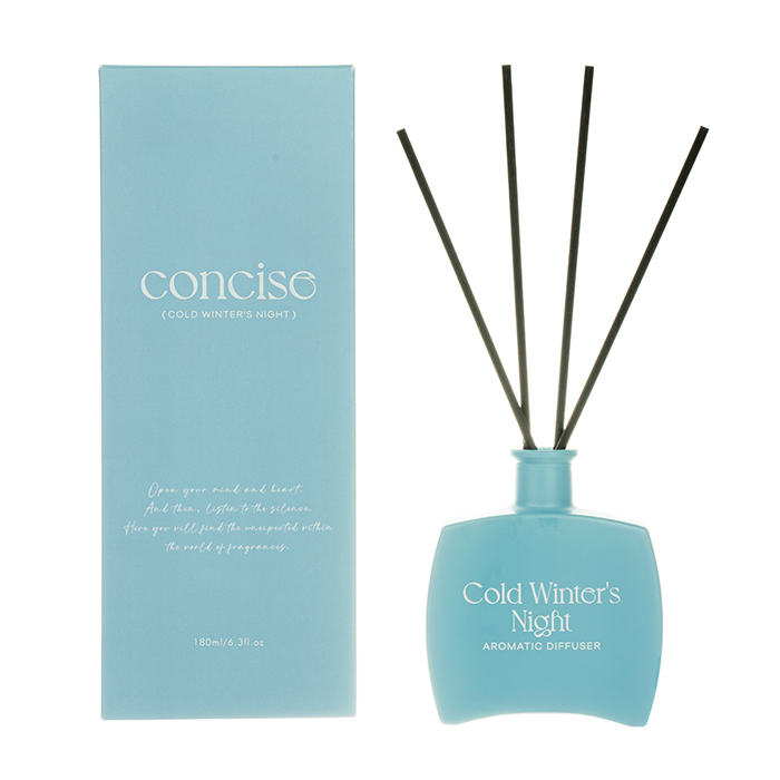 The Concise Collection Reed Diffuser Blue Cold Winter's Night Blue Glass Jar Diffuser 100ml/180ml