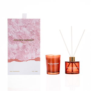 The Ultimate Collection Red Golden Harvest 70g Red Scented Candle And 50ml Red Reed Diffuser 