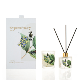 The Morning Garden Collection White Gift Set Vesperal Fantasy 70g/50ml White Scented Candle And White Reed Diffuser