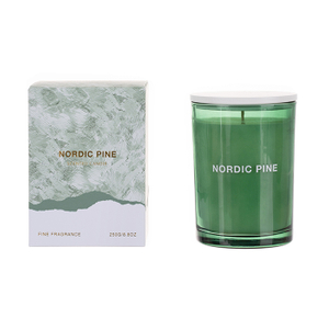 The Ultimate Collection Scented Candle Green Nordic Pine Green Glass Jar 210g/250g 