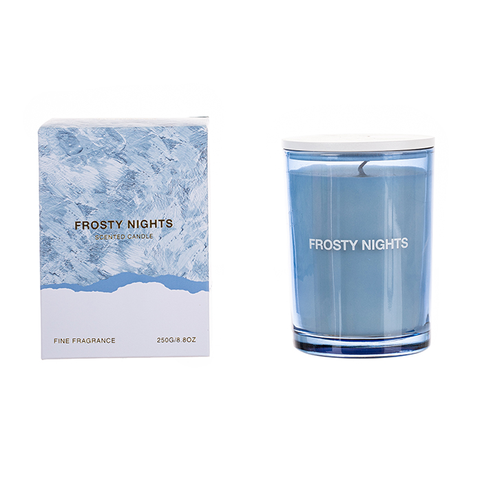 The Ultimate Collection Scented Candle Blue Frosty Nights Blue Glass Jar 210g/250g 