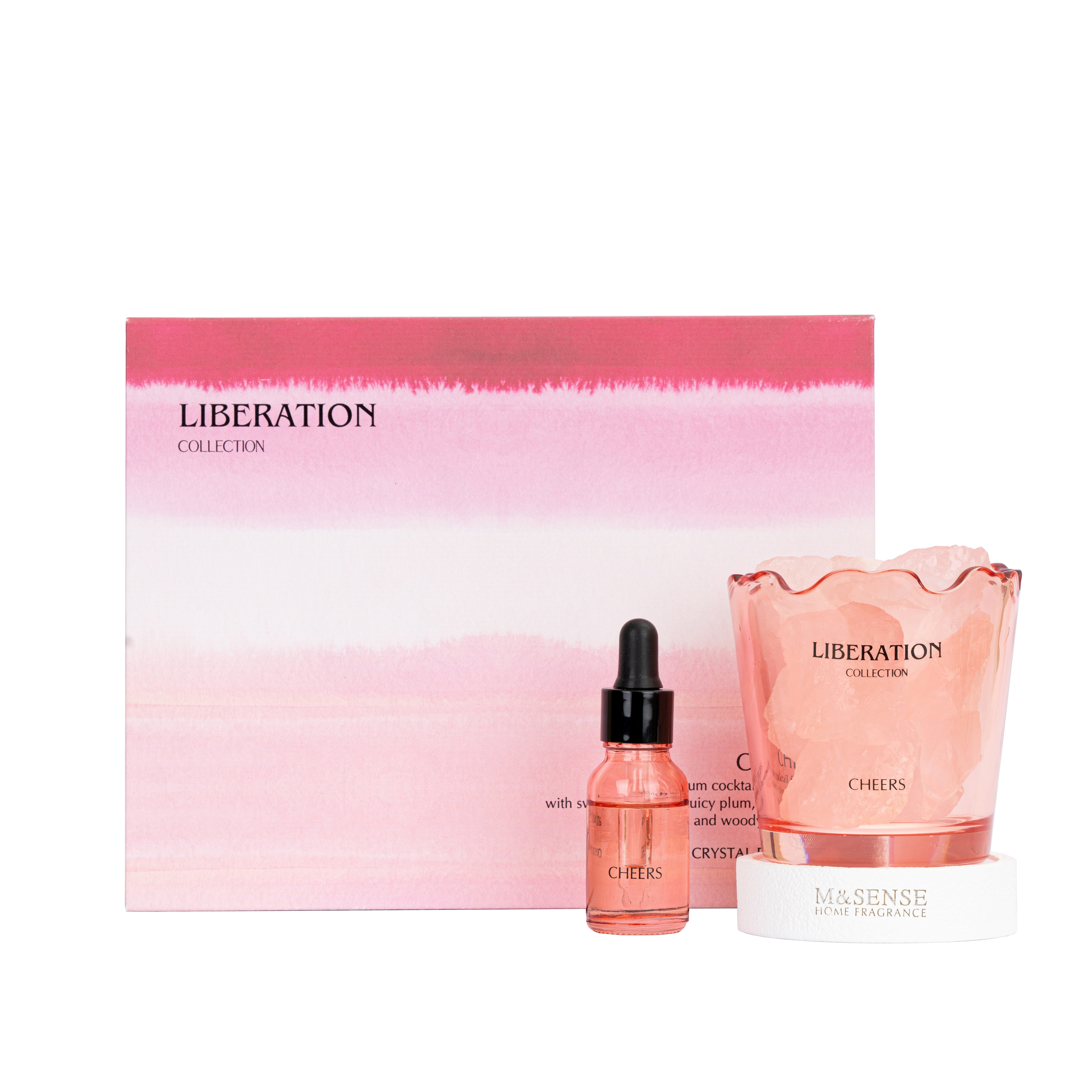 LIBERATION Collection Cheers 15ml Essential Oil And 280g Scented Crystal Stone Gift Set 