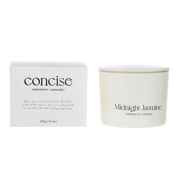 The Concise Collection Scented Candle White Midnight Jasmine White Glass Jar 210g/300g/310g 